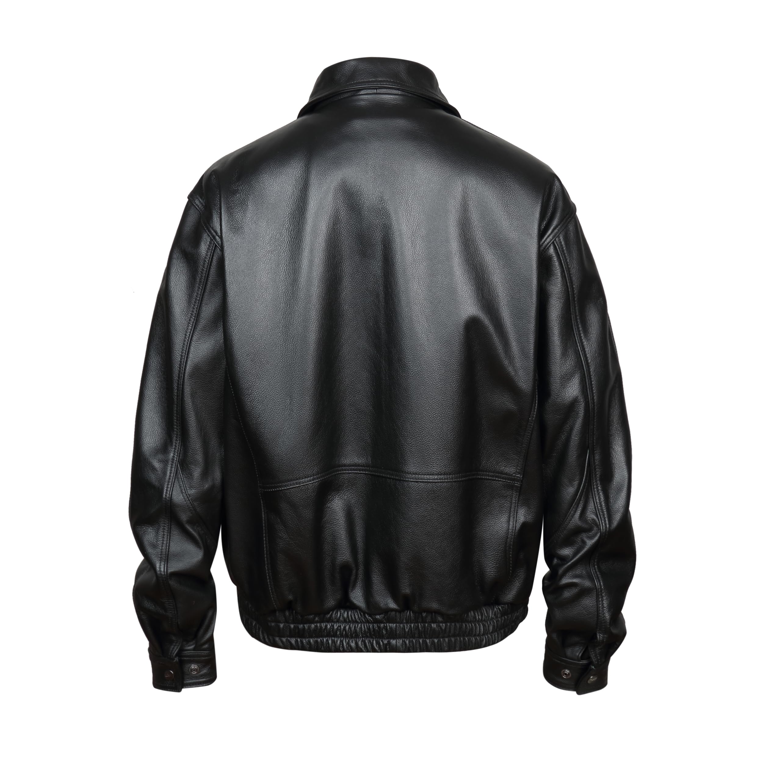 REED Men’s Luxury Leather Bomber Jacket – Genuine Leather American Style with Broad Shoulder Fit - Image 4