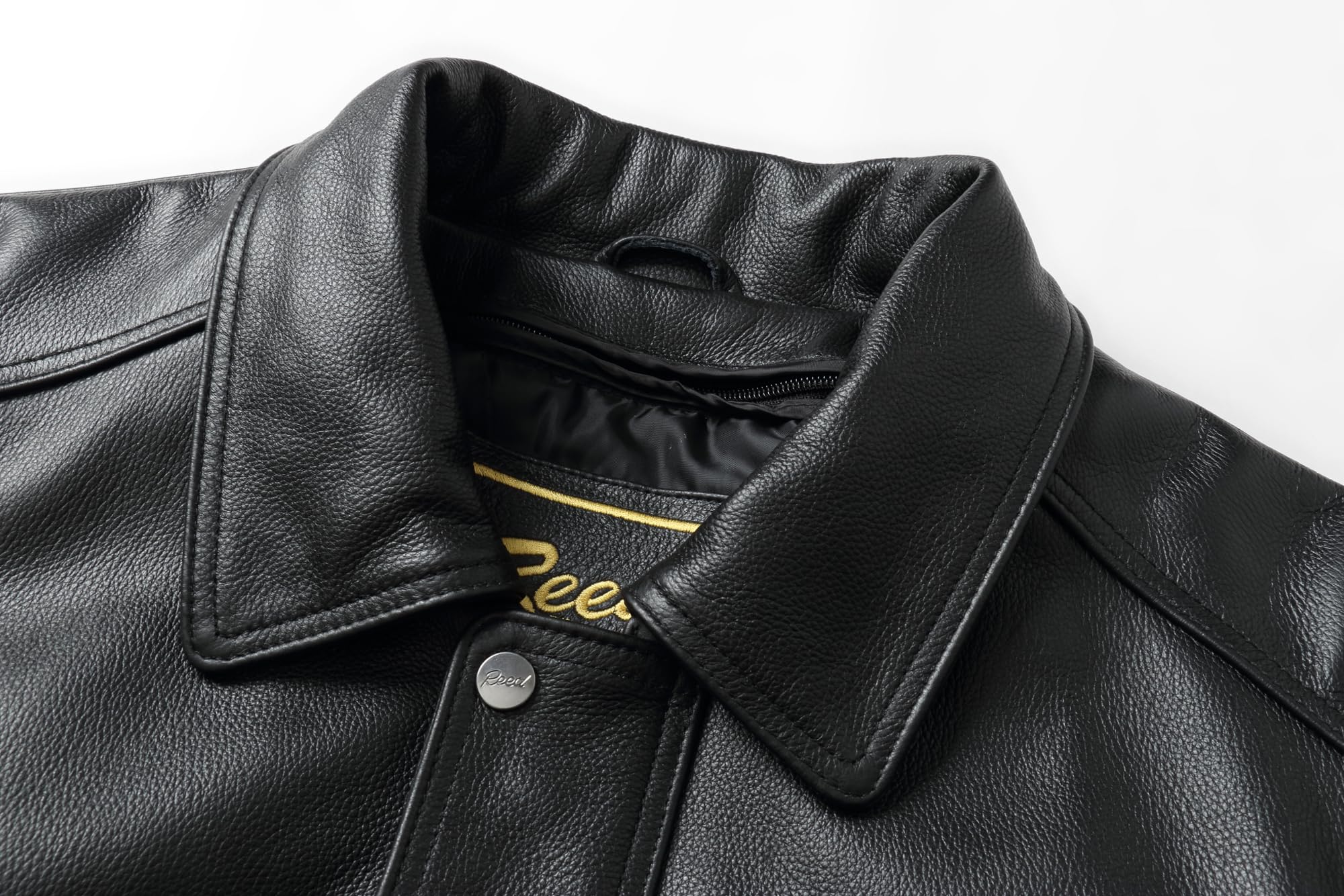 REED Men’s Luxury Leather Bomber Jacket – Genuine Leather American Style with Broad Shoulder Fit - Image 7